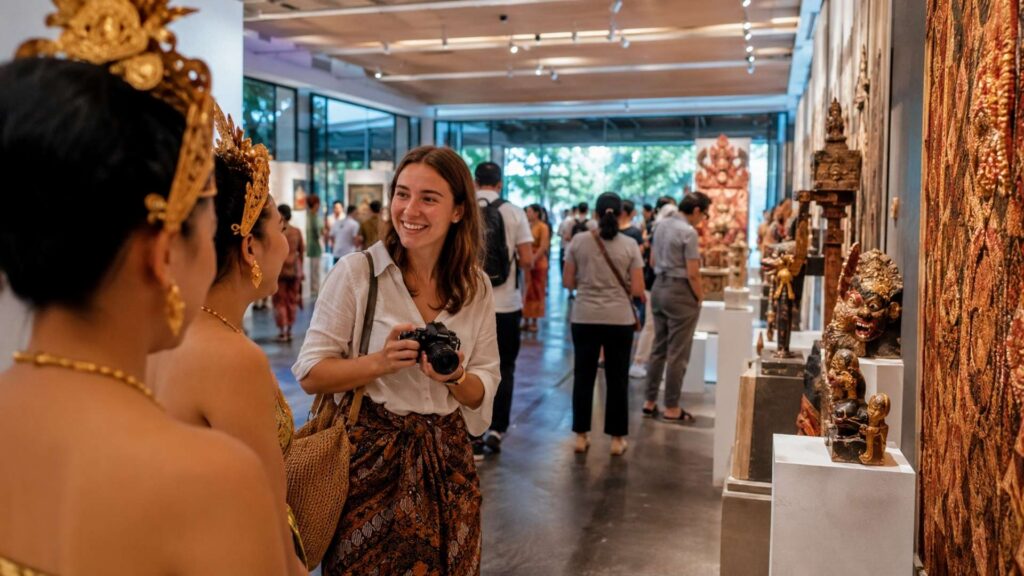 Foreign visitor attending an indonesian cultural exhibition as an approved activity under the d1 visa.