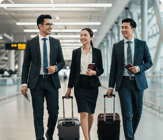 Ділові мандрівники в терміналі аеропорту