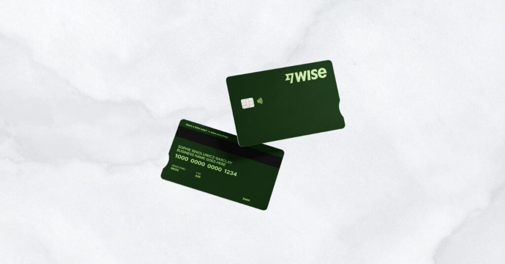 Two green wise debit cards floating on a light textured background, showing contactless and chip design.